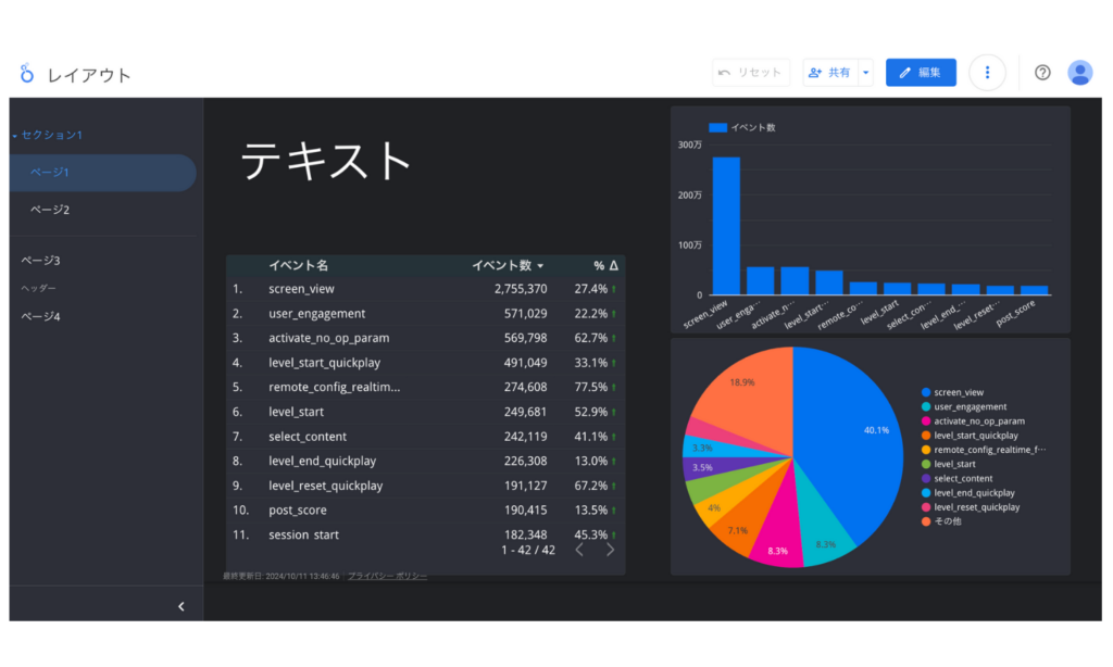 Looker Studioのレポートの表示モードの余白なし